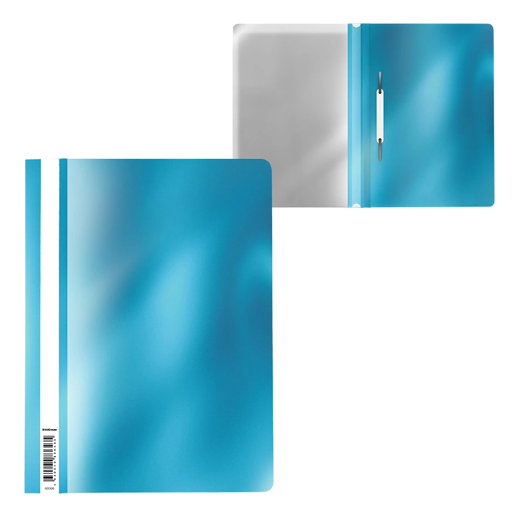 Папка-скоросшиватель пластиковая ErichKrause® Glossy Ice Metallic, A4, голубой