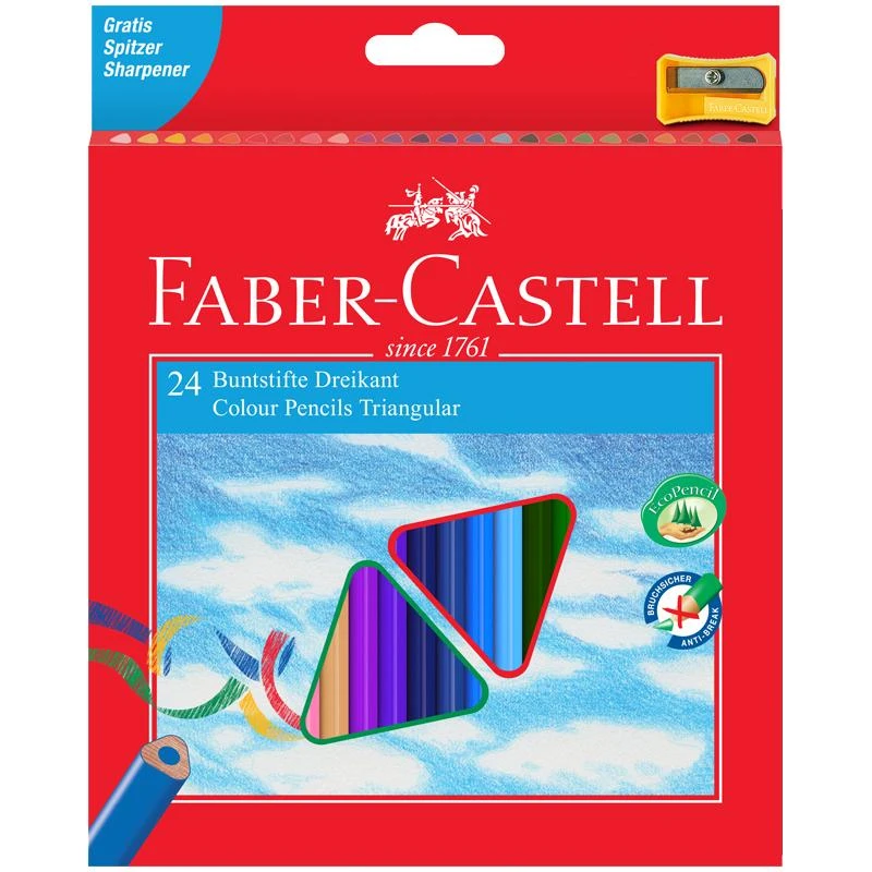 Карандаши цветные Faber-Castell 24цв., трехгран., заточен.,120524