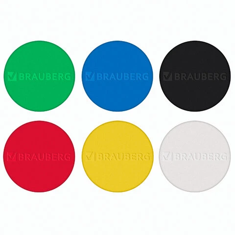 Магниты МОЩНЫЕ 20 мм (МАЛОГО ДИАМЕТРА), НАБОР 6 шт., ассорти, BRAUBERG Магниты МОЩНЫЕ 20 мм (МАЛОГО ДИАМЕТРА), НАБОР 6 шт., ассорти, BRAUBERG