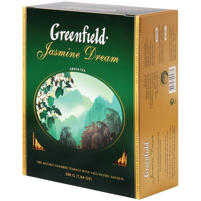 Чай Greenfield "Jasmine Dream", зеленый с жасмином, 100 фольг.