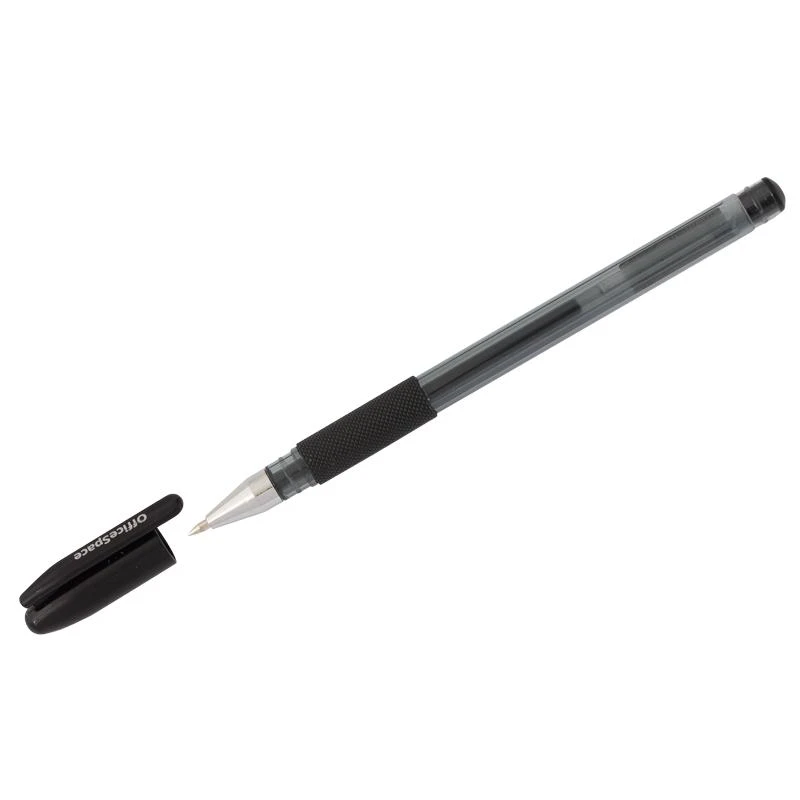 Ручка гелевая OfficeSpace "TC-Grip" черная, 0,5мм, грип 260061
