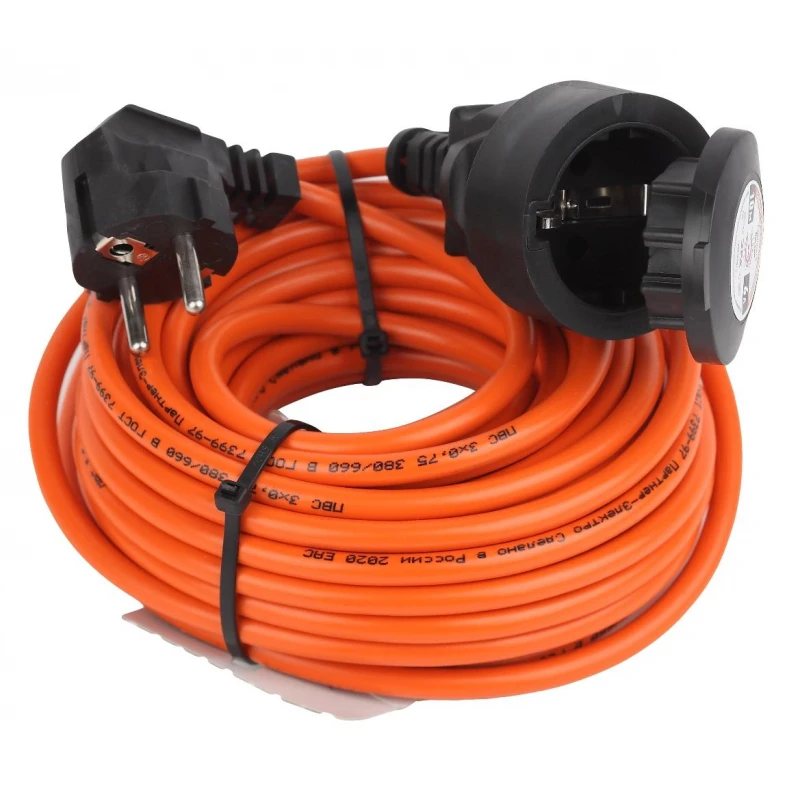 Удлинитель силовой ЭРА в бухте c/з 1 гн. 10м. ПВС3х0,75 IP44 (Б0046810), У-02198