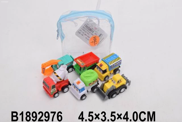 Машинка инерционная (4,5 см) "Строительные машинки 2" (6 шт в наборе)