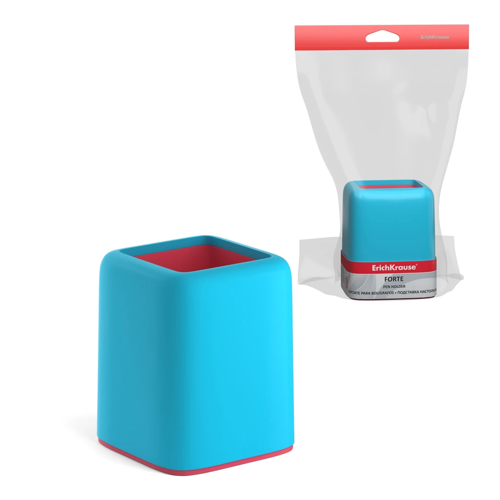 Подставка настольная пластиковая Erich Krause® Forte, Bubble Gum, голубая с