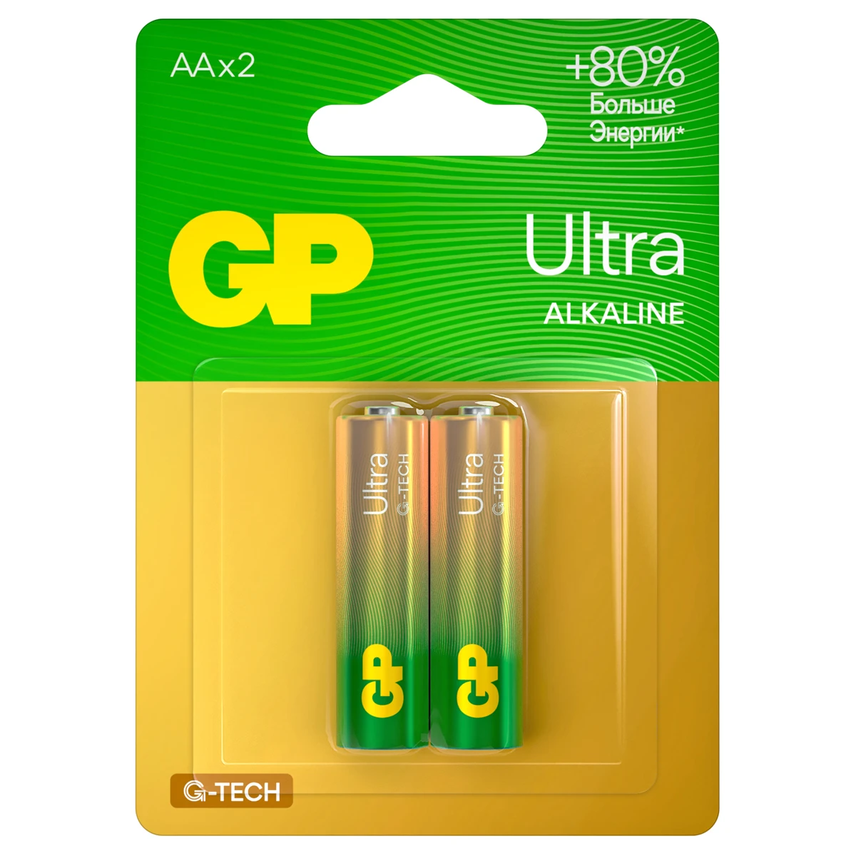 Батарейка GP Ultra G-Tech AA (LR6) 15AU алкалиновая, BC2