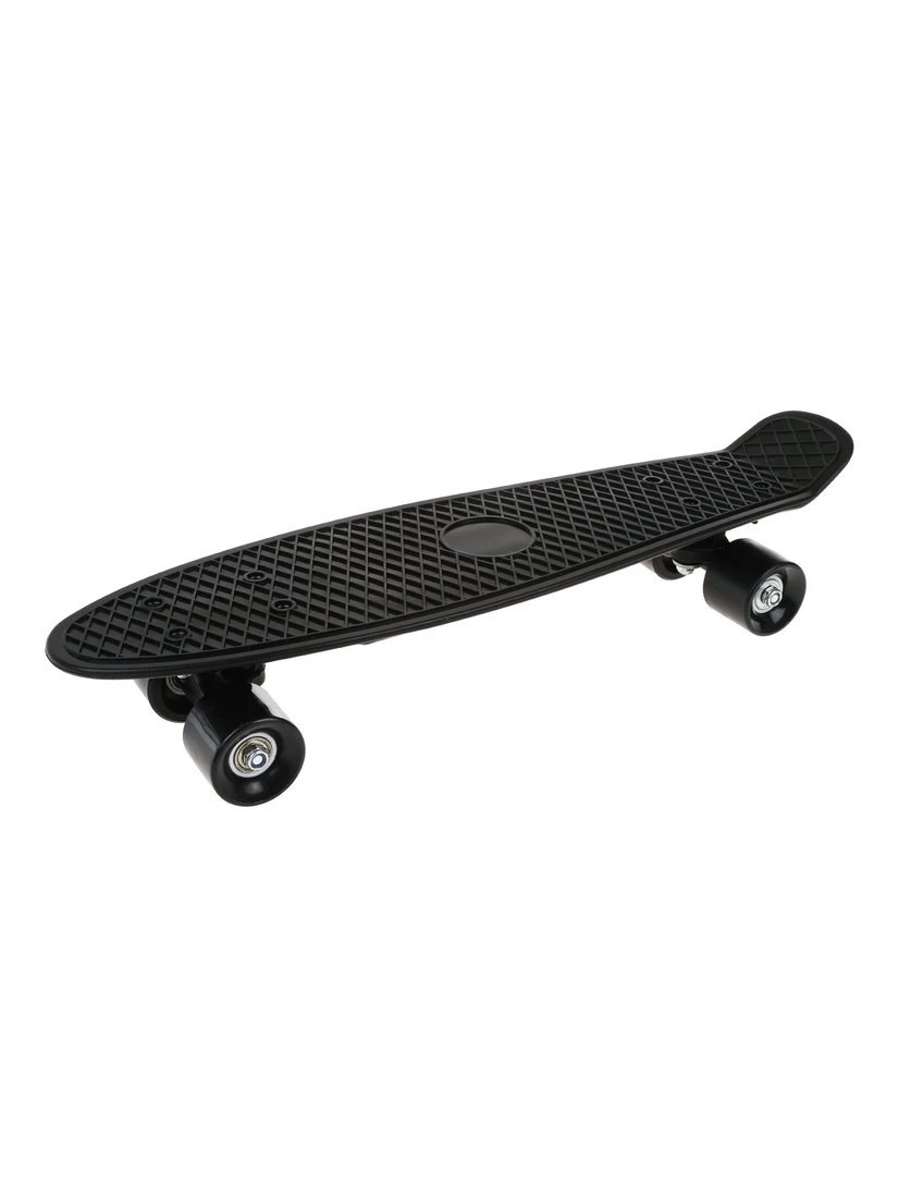Скейтборд пластик 55x15 см, PVC колеса без света с пластмассовым креплениям,