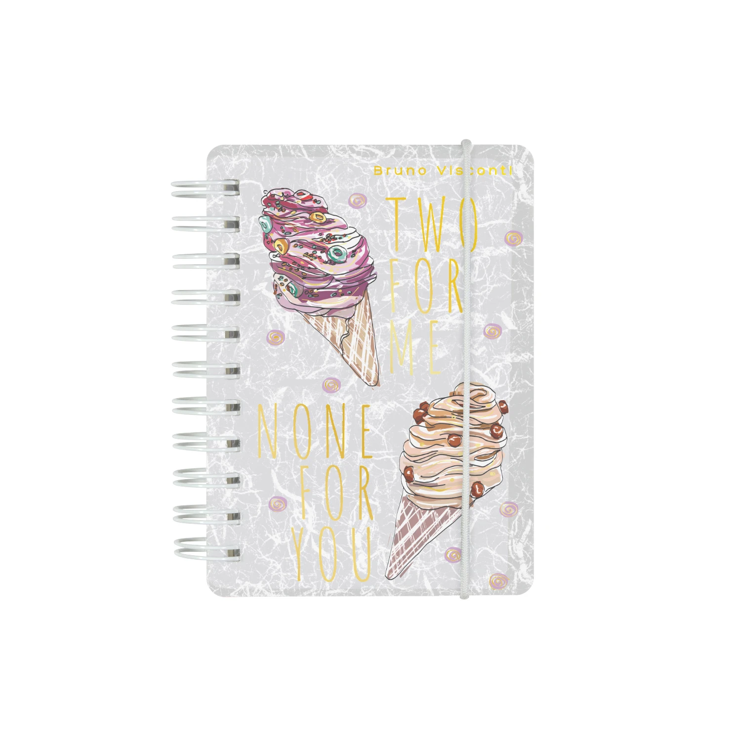 "CUTE JOURNAL" А7, 80 Л. НА ГРЕБНЕ С РЕЗИНКОЙ "МОРОЖЕНОЕ",