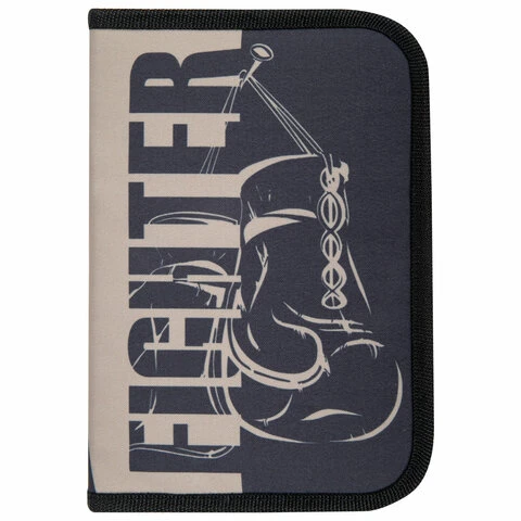 Пенал BRAUBERG, 1 отделение, 1 откидная планка, полиэстер, 21х14 см,