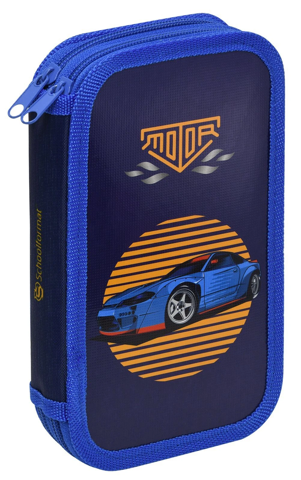 Пенал 2 секционный Schoolformat SUPER CAR, 190х105 мм, молния