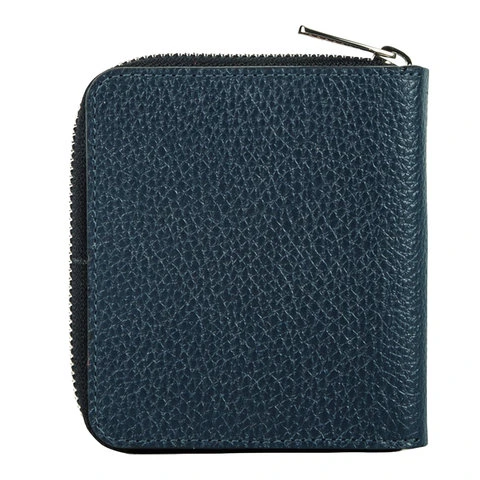 Портмоне женское FABULA, 105х110 мм, натуральная кожа, на молнии, синее с