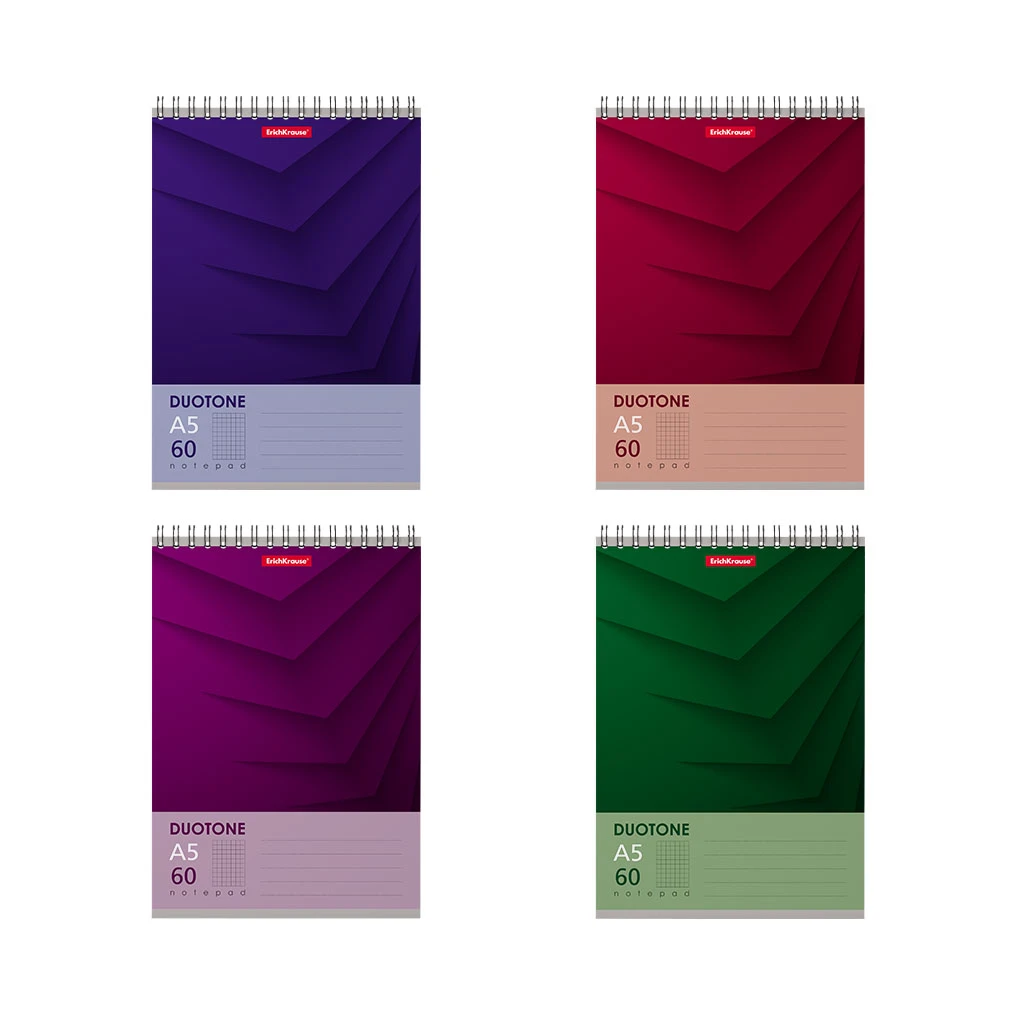 Блокнот на спирали Erich Krause® Duotone Next, А5, 60 листов, клетка MIX-PACK Блокнот на спирали Erich Krause® Duotone Next, А5, 60 листов, клетка MIX-PACK