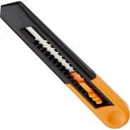Нож канцелярский 18 мм Альфа, с фиксатором, пластик, цвет оранжевый