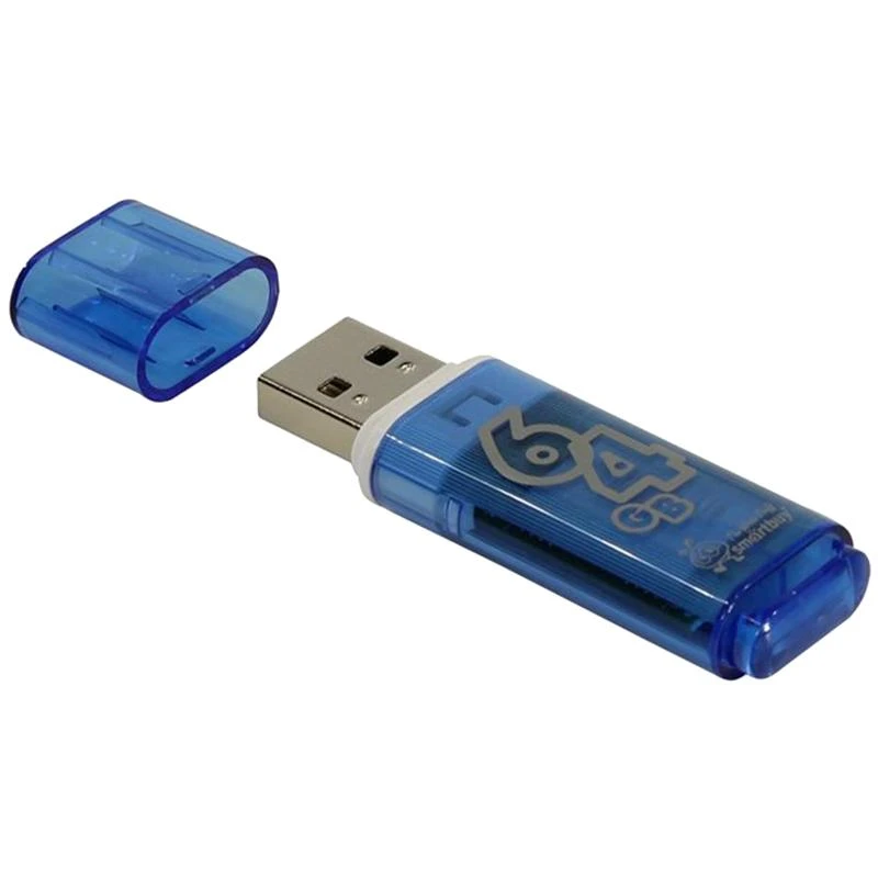 Память Smart Buy USB Flash 64GB Glossy голубой: SB64GBGS-B