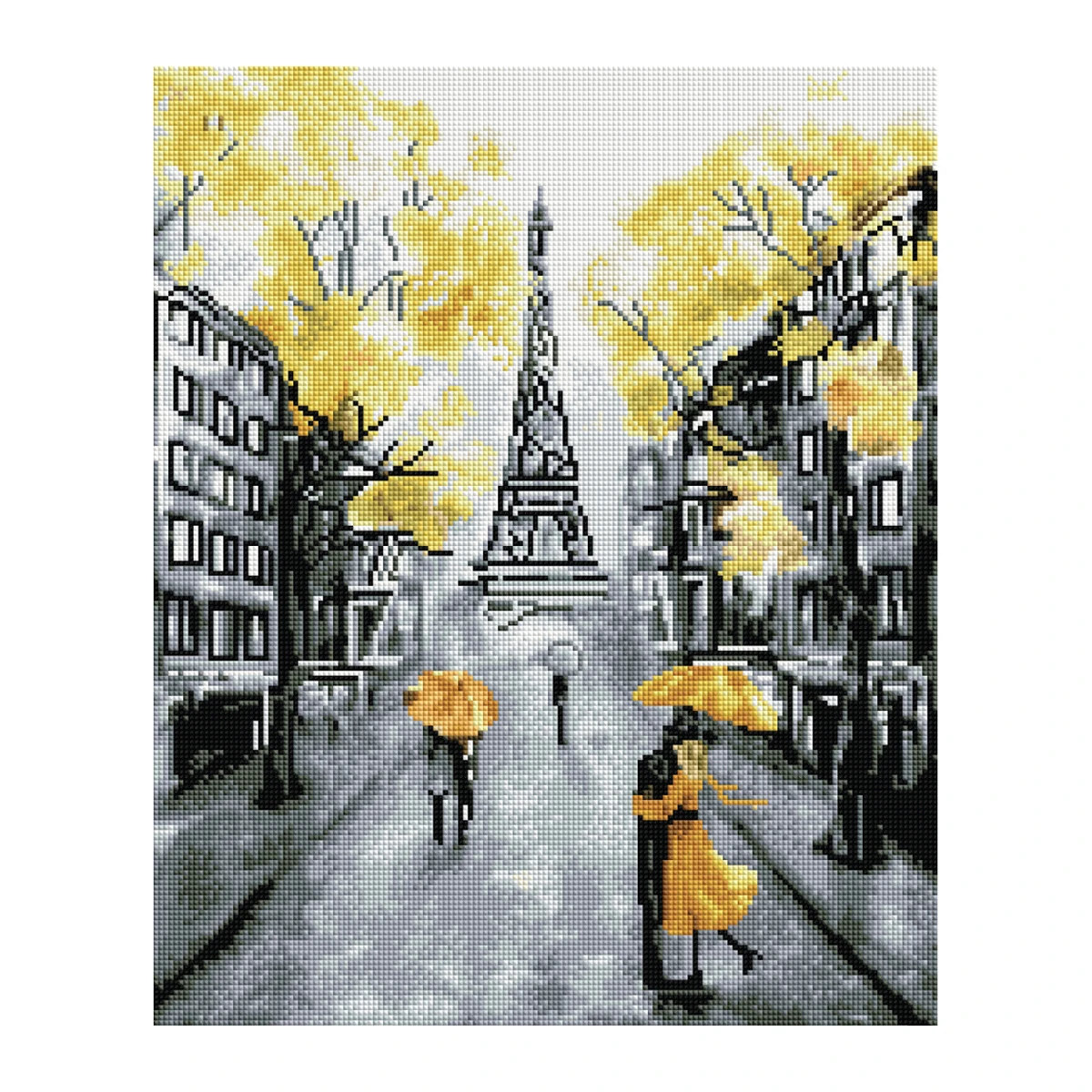 Алмазная мозаика ТРИ СОВЫ "Желтый Париж", 40*50см, холст, картонная