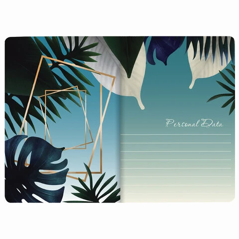 Тетрадь 40 л. в клетку обложка SoftTouch, фольга, бежевая бум. 70 г/м2, сшивка,