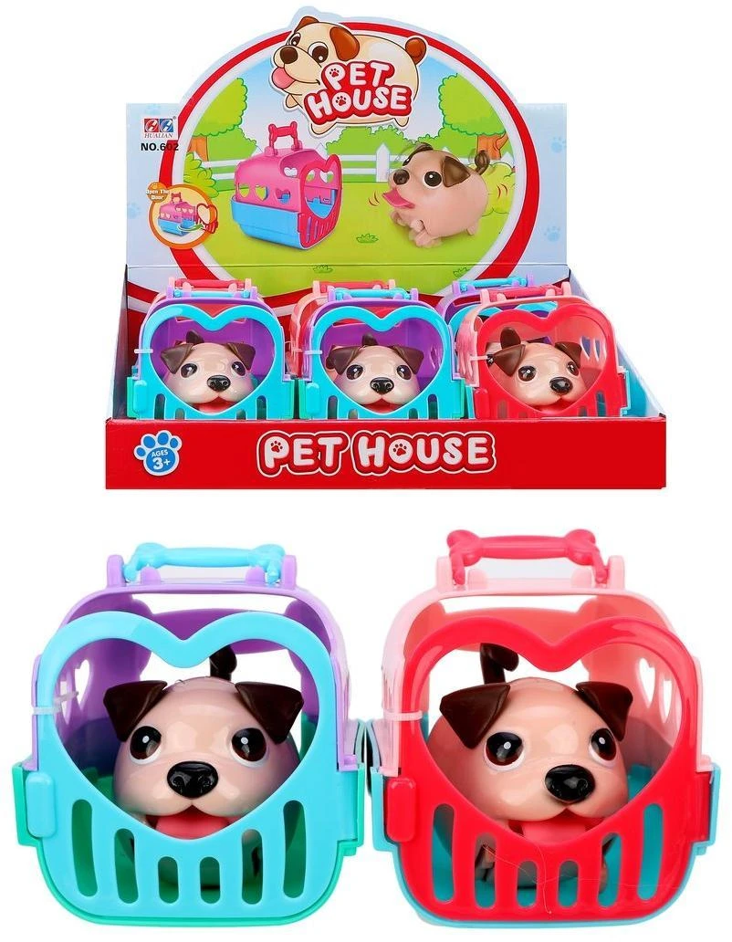 Собачка э/ф в домике, в ассортименте. 602