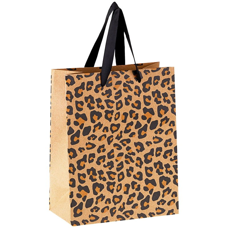 Пакет подарочный 18*23*10см MESHU "Leopard style", крафт