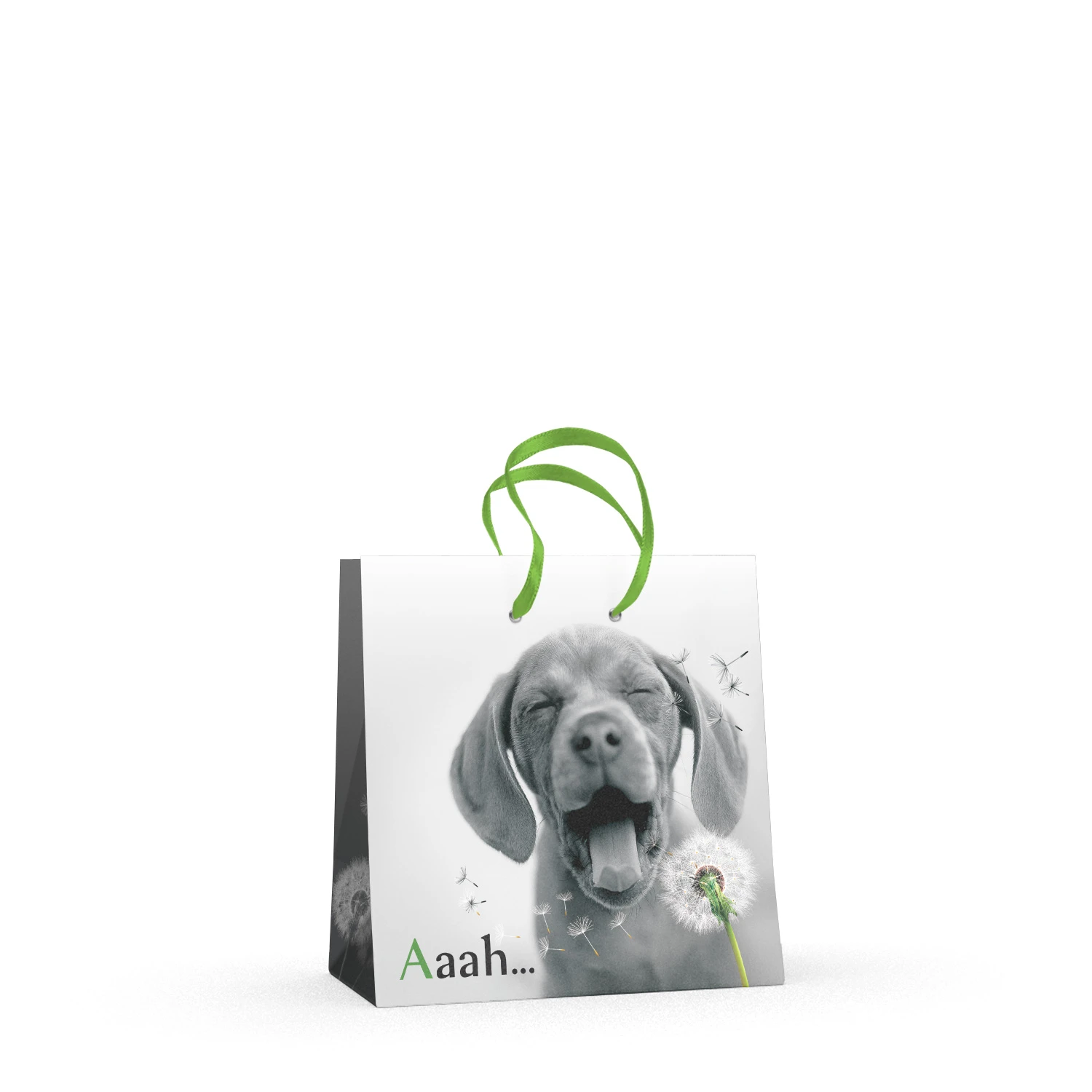 ПАКЕТ КВАДРАТНЫЙ MS (16.5x16.5x9.2 см) "ЩЕНКИ.КОНТРАСТЫ" матовая