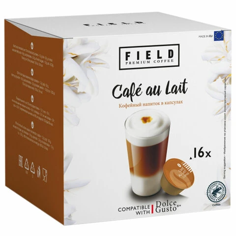 Кофе в капсулах FIELD "Cafe au Lait", для кофемашин Dolce Gusto, 16