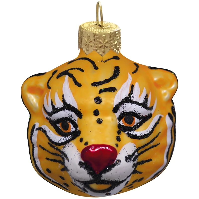 Елочное украшение "Голова Тигра" 7см, подарочная упаковка