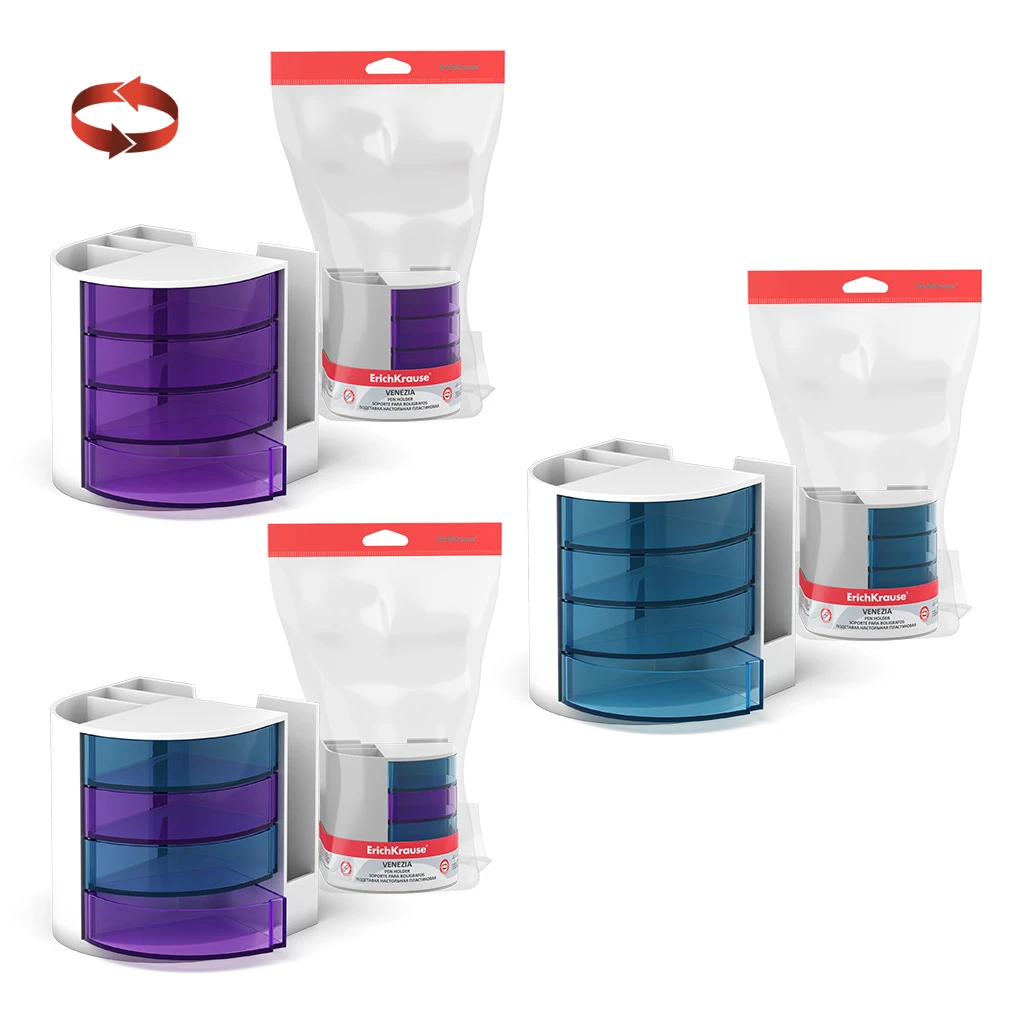 Подставка настольная пластиковая Erich Krause® Venezia, Classic, ассорти из 3