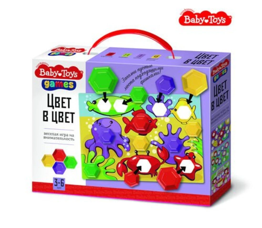 Настольная игра Цвет в цвет Baby Toys купить оптом, цена от 276.99 руб.  4606088043777