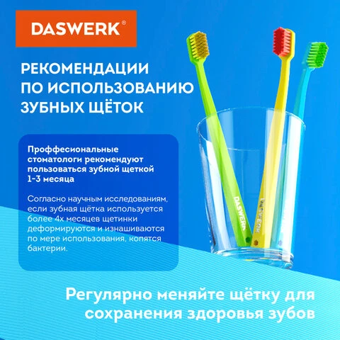 Зубные щетки, набор 6 штук, для взрослых и детей, СРЕДНЕ-МЯГКИЕ (MEDIUM SOFT),