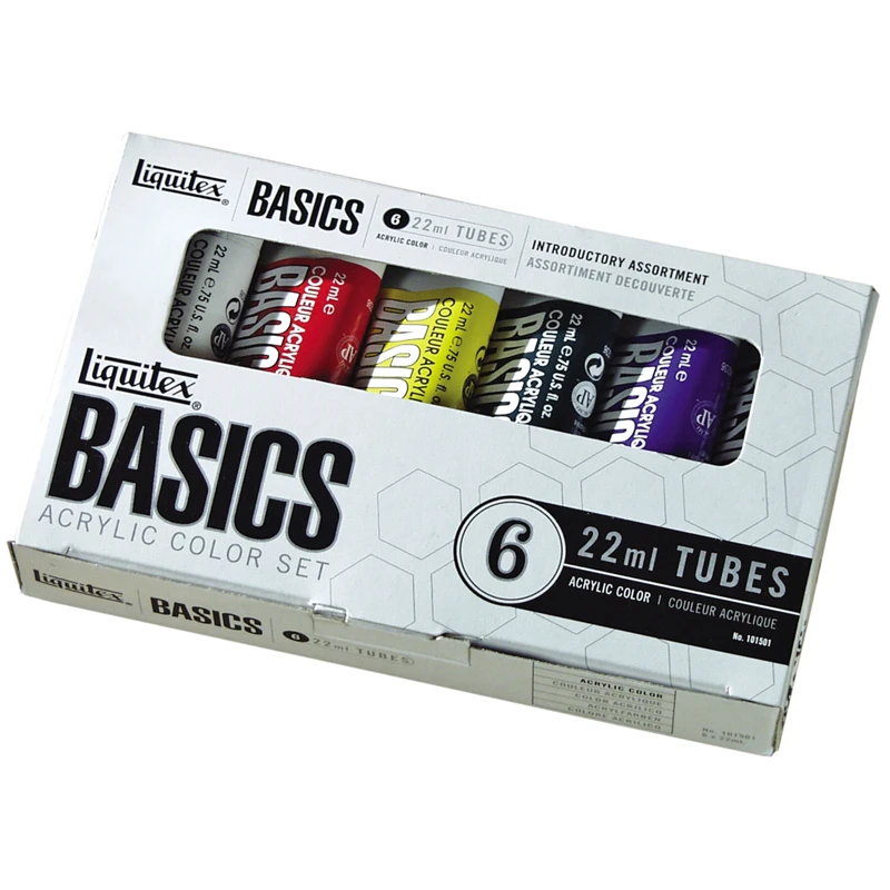 Краски акриловые Liquitex "Basics" 06цв., 22 мл/туба, картонная