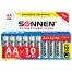 Батарейки SONNEN Alkaline, АА (LR06, 15А), алкалиновые, КОМПЛЕКТ 10 шт., в