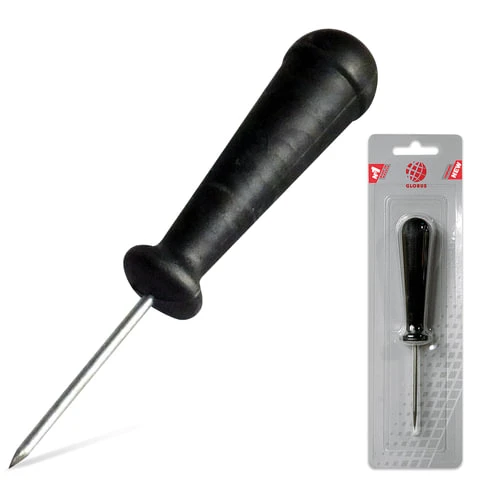 Шило канцелярское, общая длина 150 мм, диаметр иглы 3 мм, ручка черная, блистер