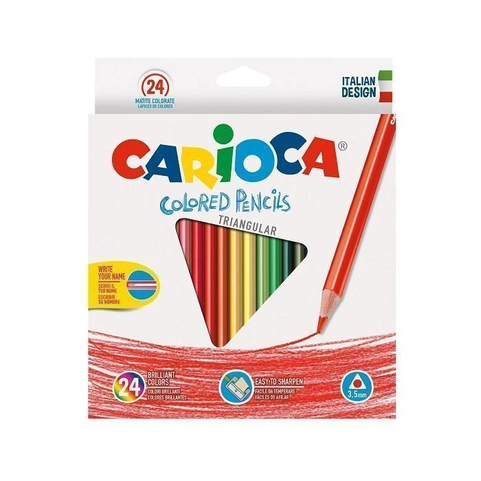 Набор цветных карандашей CARIOCA 24 цвета, трехгранные