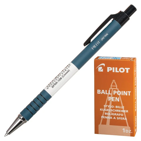 Ручка шариковая масляная автоматическая PILOT, СИНЯЯ, корпус синий, узел 0,7мм,