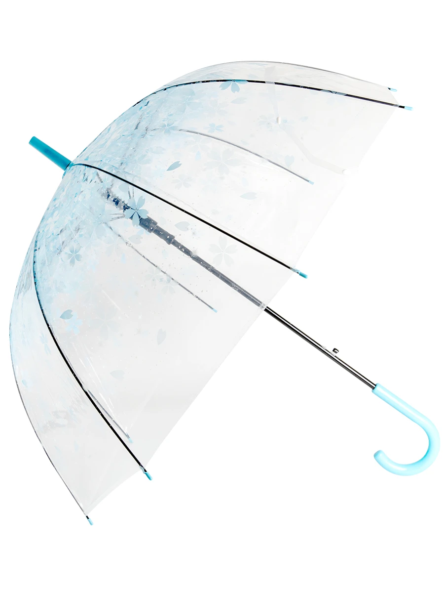 Зонт (60см) прозрачный "Синие цветы" ПВХ в пакете (Арт. YS14-4)
