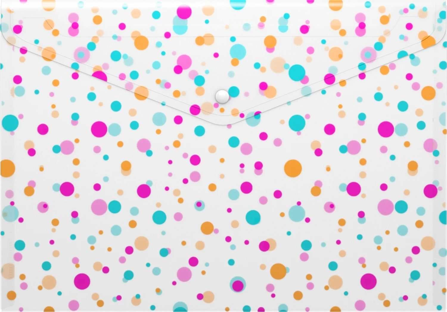 Папка-конверт на кнопке пластиковая ErichKrause® Dots, A4 (в пакете по 12 шт.)