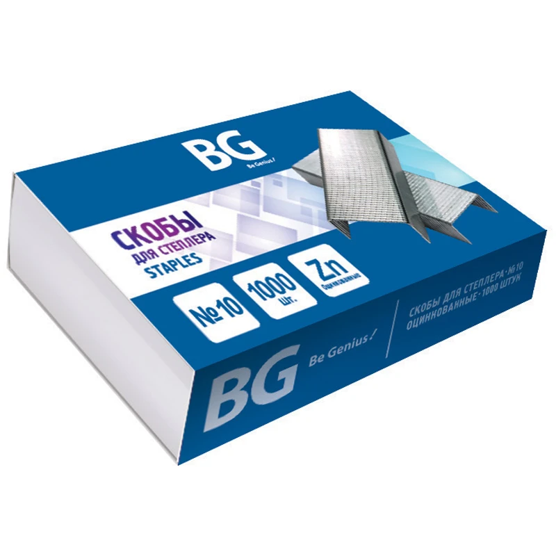 Скобы для степлера №10 BG, оцинкованные, 1000шт. Скобы для степлера №10 BG, оцинкованные, 1000шт.