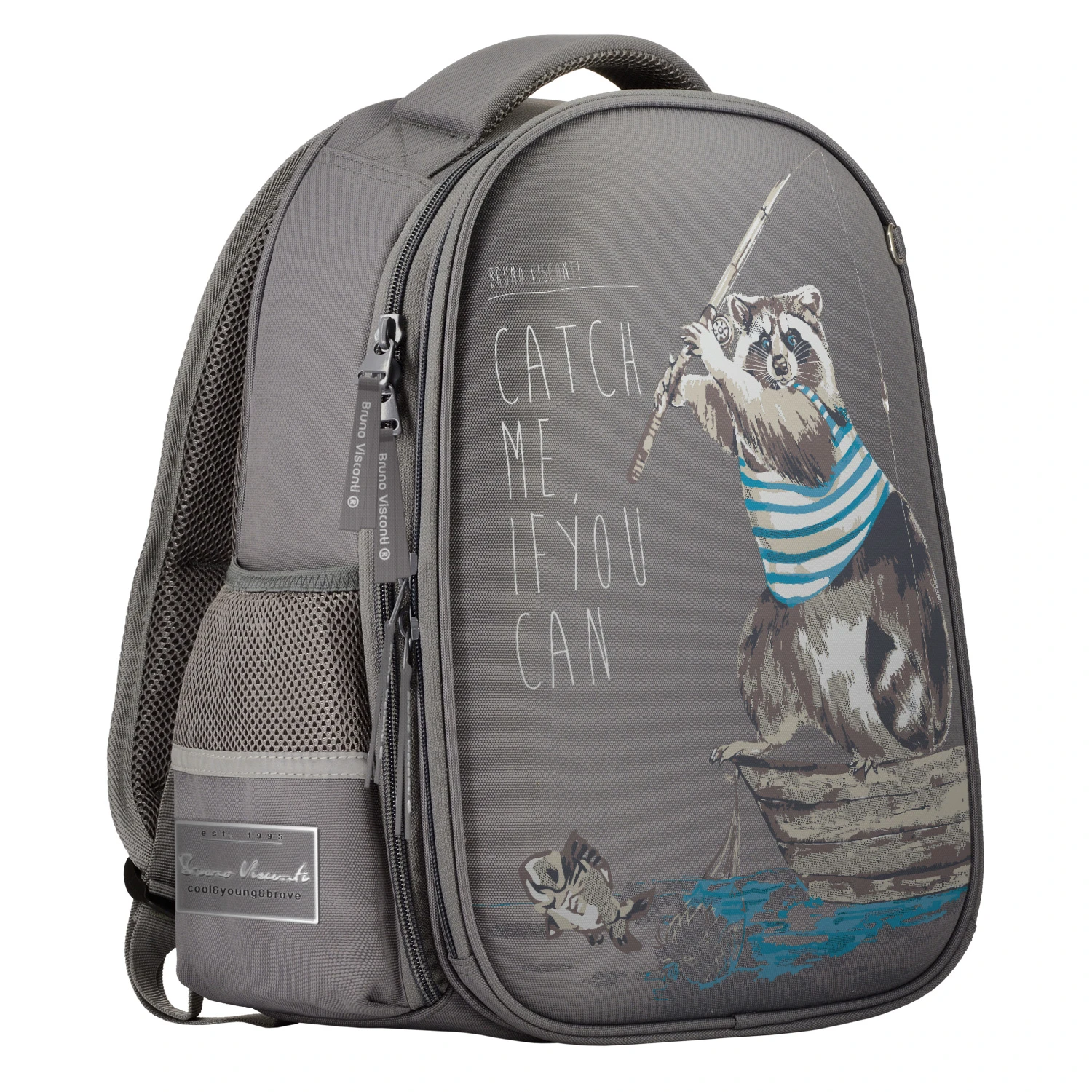 РЮКЗАК-КАПСУЛА СЕРЫЙ С ЭРГОНОМИЧНОЙ СПИНКОЙ "ЖИЗНЬ ЕНОТА"