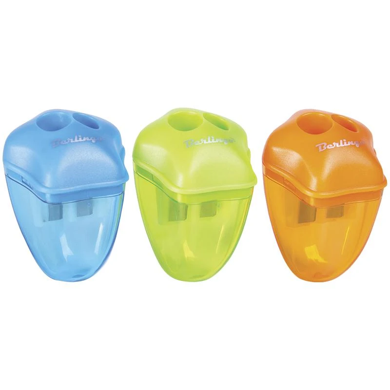 Точилка пластиковая "Spike XL", 2 отверстия, контейнер, ассорти,