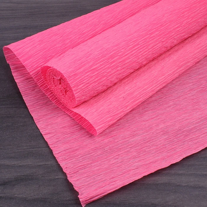 Бумага гофрированная поделочная 50*200см розовая "Darvish"