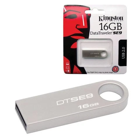 Флэш-диск 16 GB, KINGSTON DataTraveler SE9, USB 2.0, металлический корпус,