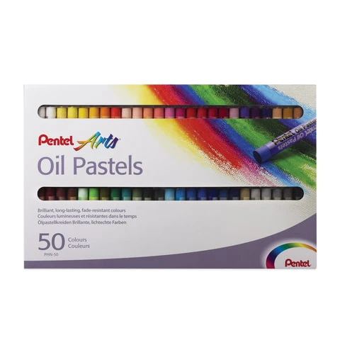 Пастель масляная художественная PENTEL "Oil Pastels", 50 цветов,