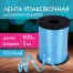 Лента упаковочная декоративная для шаров и подарков, 5 мм х 500 м, голубая,