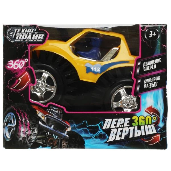 Машина-перевертыш на бат., кор.11,8*9,3*9см. ТЕХНОДРАЙВ