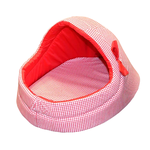 Тапок поролон/тиси принт(красный) с бантиком (36х53х33)