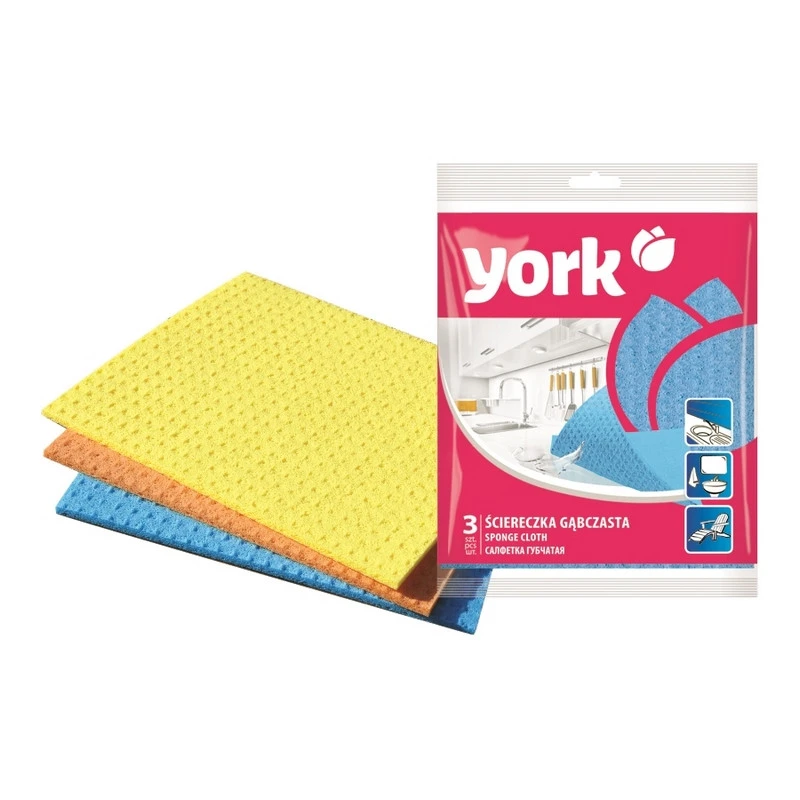Салфетка губчатая YORK 3 шт/уп Салфетка губчатая YORK 3 шт/уп