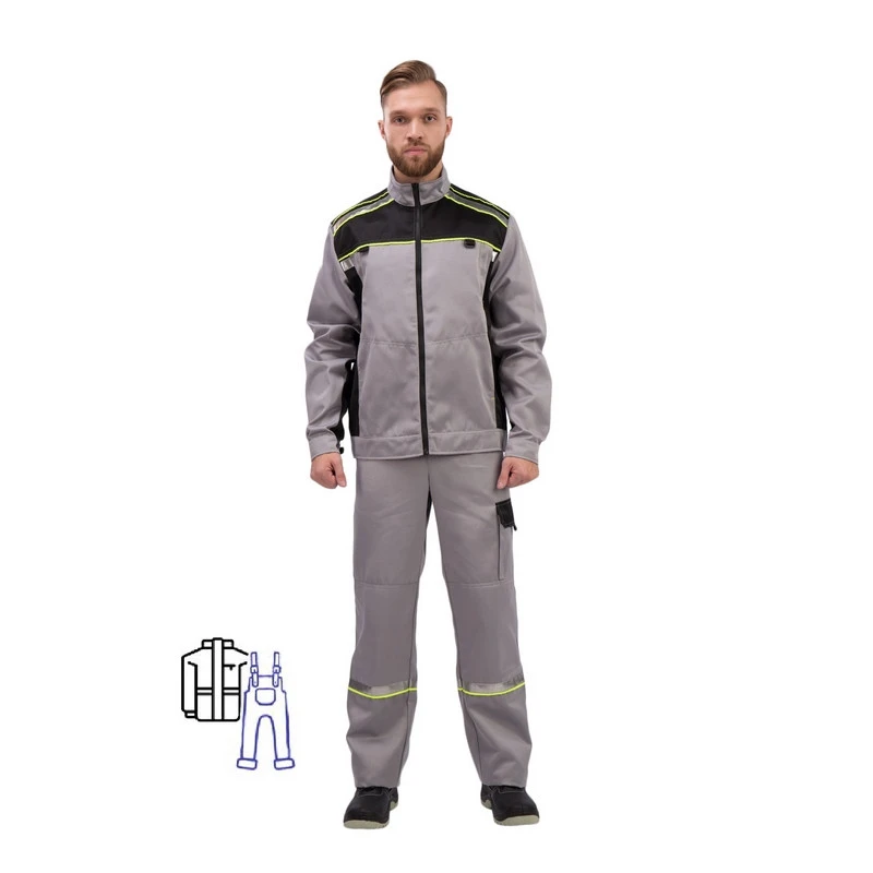 Спец.одежда летняя Костюм муж. л26-КПК сер/черн (р.52-54) 170-176