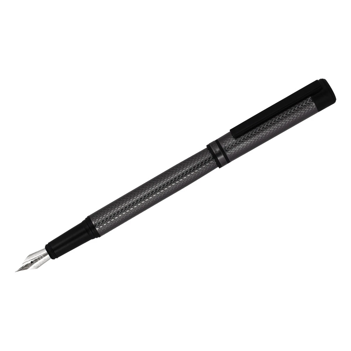 Ручка перьевая Delucci "Antica" черная, 0,8мм, корпус графит/черный,