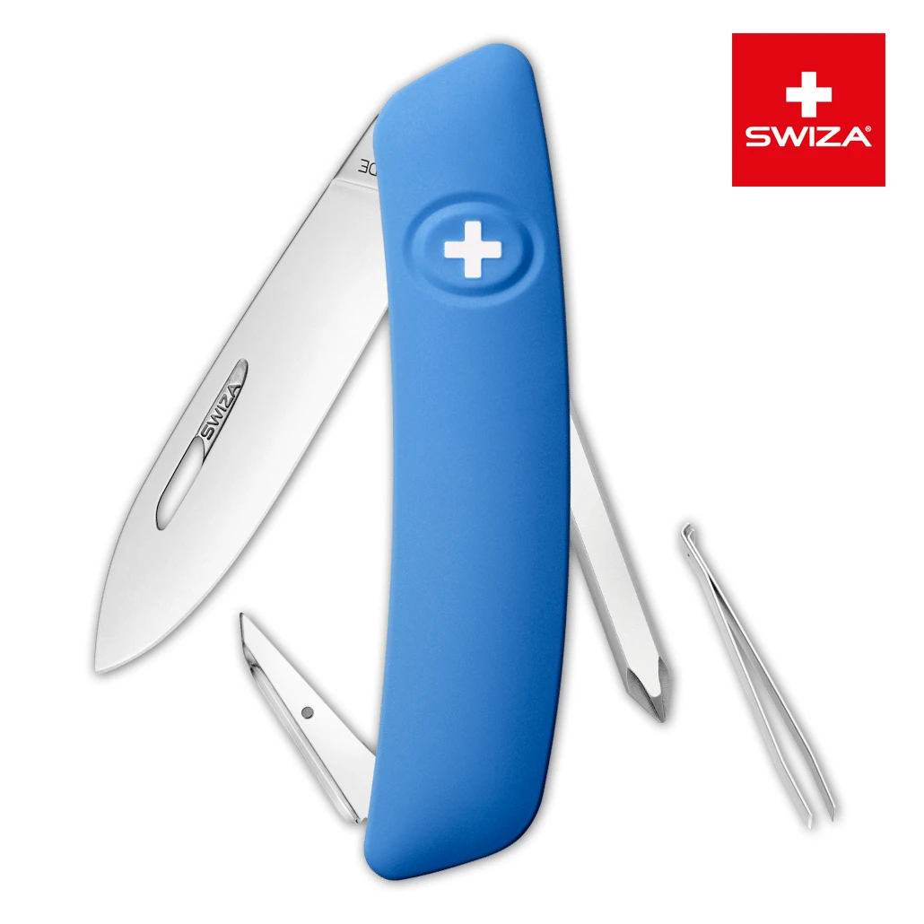Швейцарский нож SWIZA D02 Standard, 95 мм, 6 функций, синий (блистер)