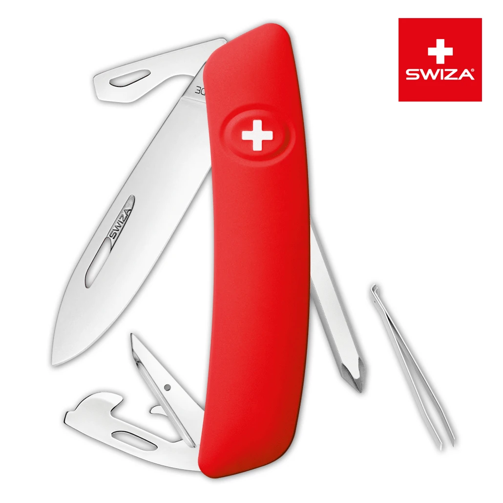 Швейцарский нож SWIZA D04 Standard, 95 мм, 11 функций, красный