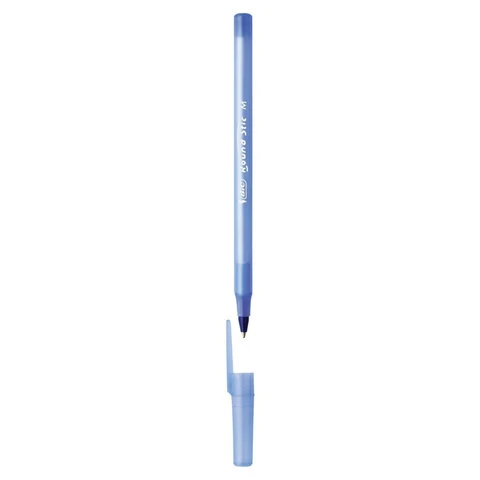 Ручка шариковая BIC "Round Stic", СИНЯЯ, корпус голубой, узел 1 мм,