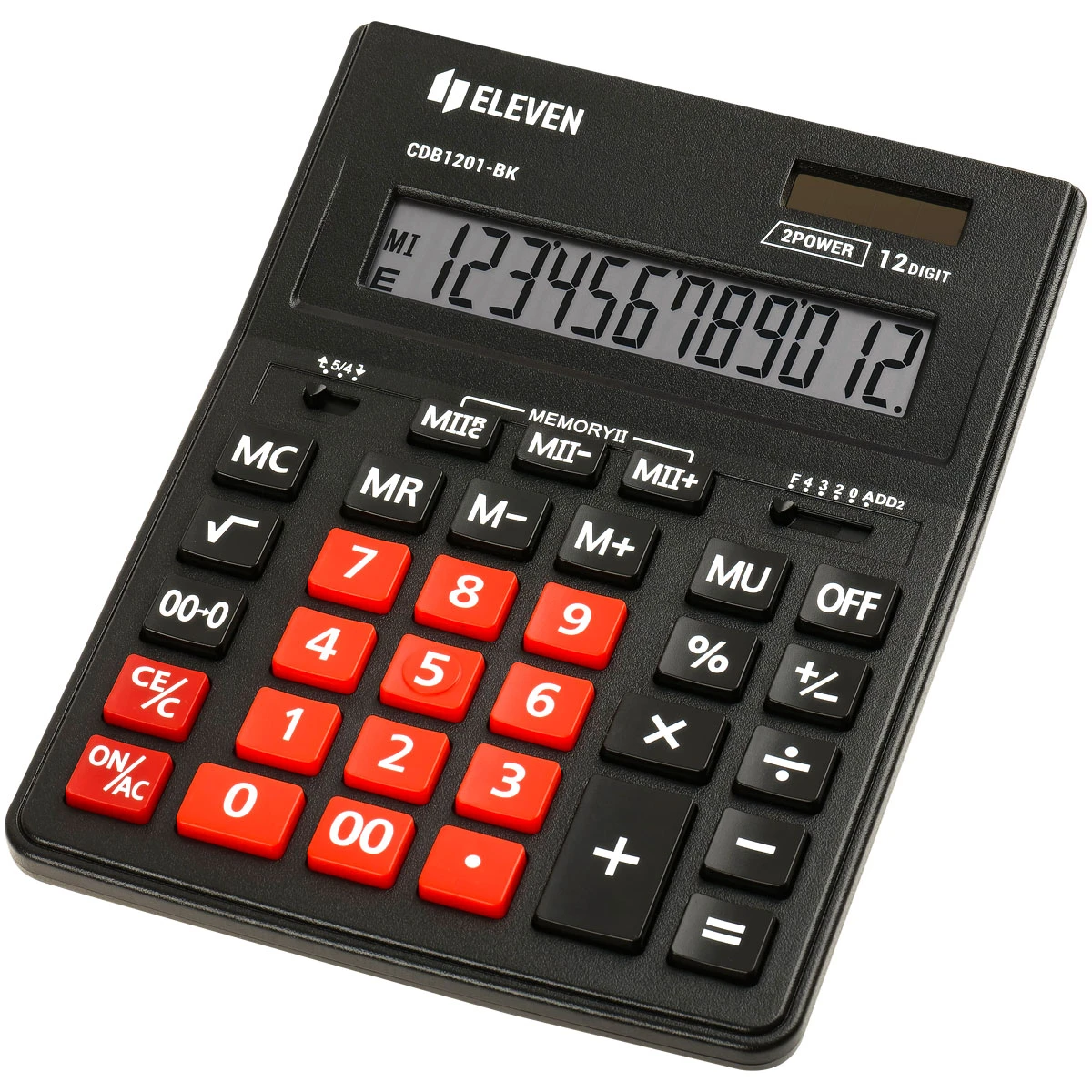 Калькулятор настольный Eleven Business Line CDB1201-BK/RD, 12 разрядов, двойное